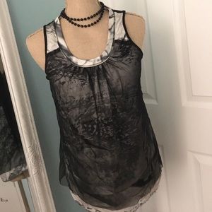 Vera Wang Silky Mesh Tank Top